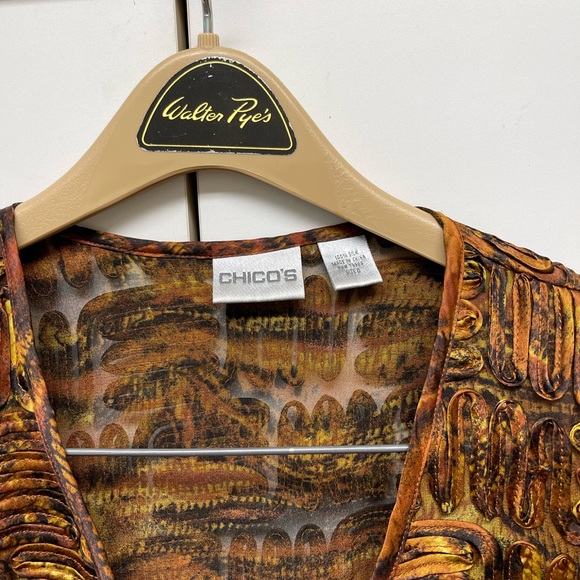 Chico’s Brown Jacket Size 0, 100% Silk - Picture 4 of 4